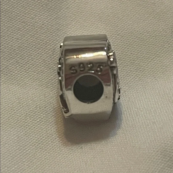 Elegant 925 Sterling Silver Heart “60” Charm with Pink and Blue Details - Picture 2 of 5